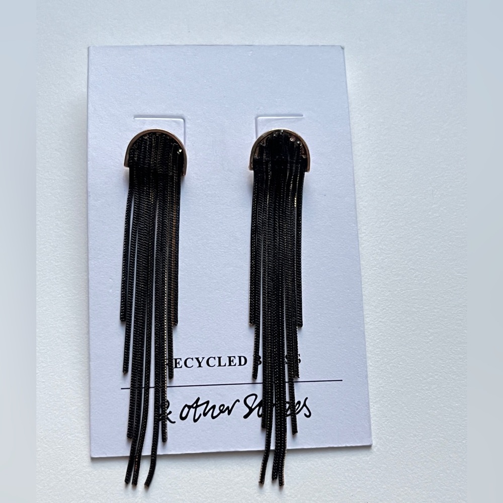 & Other Stories Black Tassel Earrings